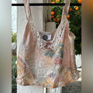 Pretty Satin Vintage floral re-done tank